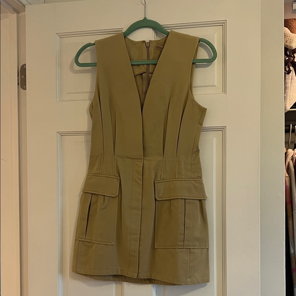 Chic Tan Sleeveless Mini Dress NWT